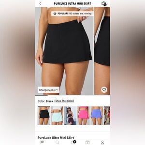 Fabletics 3 piece bundle - PureLuxe Classic Mini Skirt Black - Black & Brown Bra